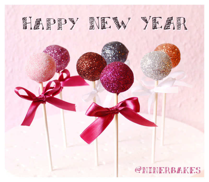 Happy New Year - Festive, sparkling and glistening cake pops by niner bakes