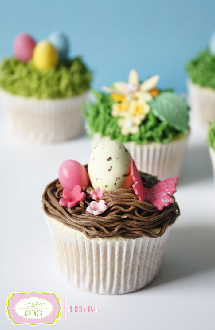 Frohe Ostern Dessert Idee: Osternest Cupcakes mit Ostereiern