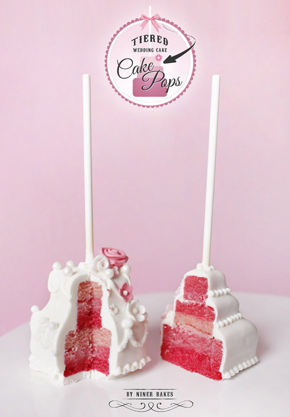 three tiered wedding layer cake - cake pops - step by step tutorial by niner bakes