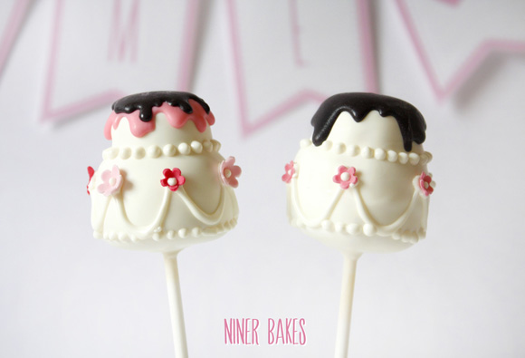 two tiered wedding cake - cake pops tutorial by niner bakes